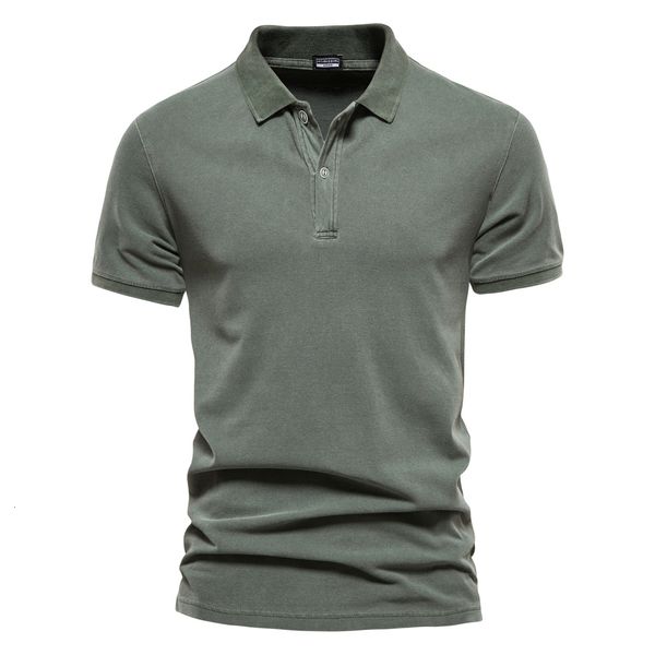 

men s polos aiopeon kemeja pria warna solid katun 100 turndown lengan pendek kasual fashion streetwear untuk 230516, White;black
