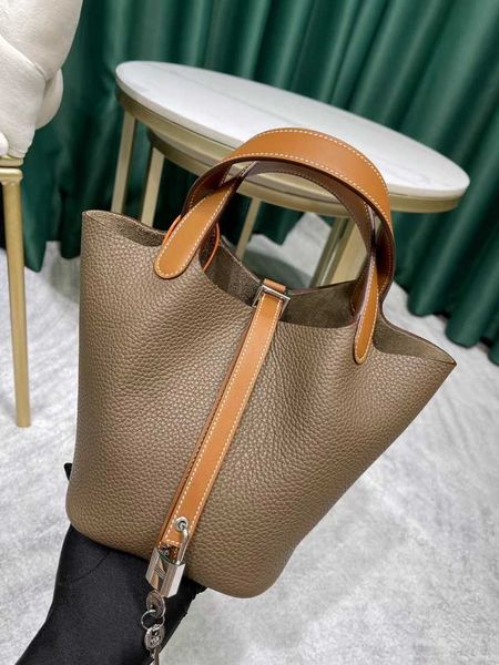 

authentic totes picotin women's luxury bags 2023 new h family semi-handmade wax thread vegetable basket children's head cover cowh