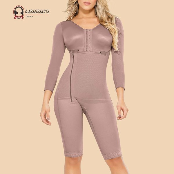 

waist tummy shaper full body fajas colombianas in powernet with bra knee length bodyshaper compression garment gaine amincissante femme 2305