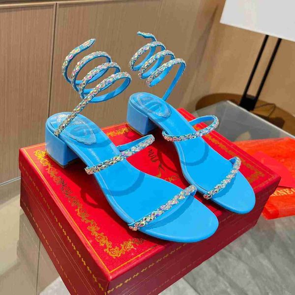 

new rene caovilla cleo stiletto sandals crystals gem embellished heels evening shoes women high heeled luxury designers party wraparound dre, Black