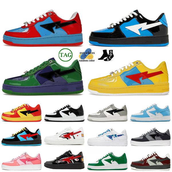 

2023 designer stas sk8 casual shoes sk8 sta sneakers womens mens abc camos blue color caom combo pink orange green patent leather black desi