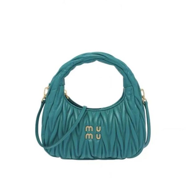 

luxury classic hobo underarm bag genuine leather miu wander matelasse women's mens designer purses clutch with shoulder strap tote cros