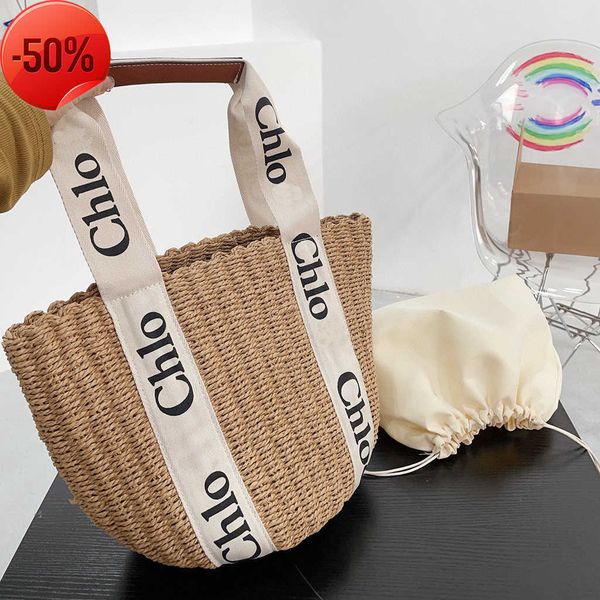 

shopping bags fashion women shoulder chole drawstring woody totes designer summer bucket bag beach woman handbags straw crossbody purses sma
