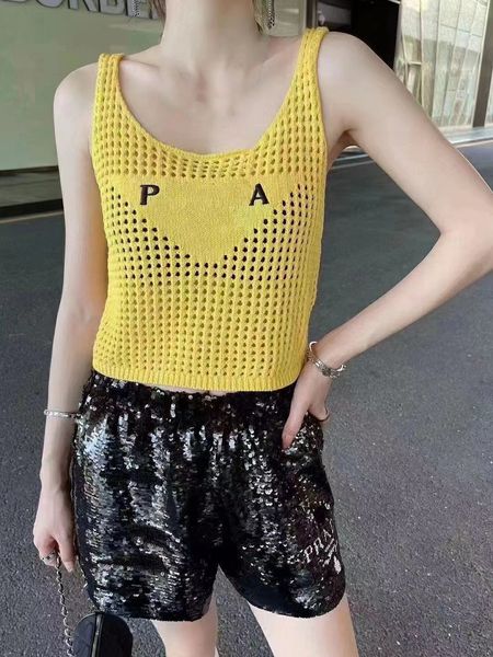 

women's tanks women's hollow out letter embroidered suspender vest for summer short u-neck temperament cross-border, White