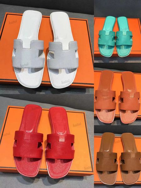 

designer women sandals beach flat summer slides slippers luxury leather lady brand fashion sandal, Black