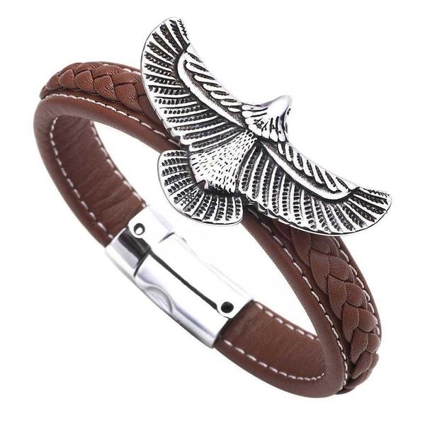 

mens bracelet exaggerated domineering punk flying eagle stainless steel selling product wholesale, Golden;silver