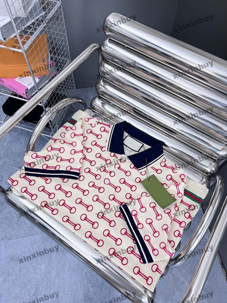 

xinxinbuy men designer tee t shirt 23ss double belt letter printing short sleeve cotton women blue black white m-2xl, Black;brown