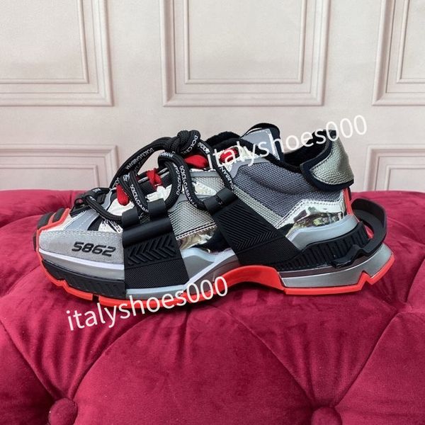 

new designer italy for mens womens sneaker leather embroidered stripes white shoe flat platform walking sports trainers, Black