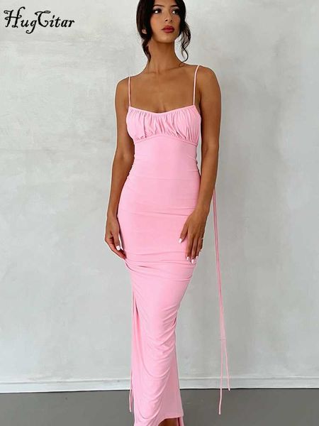 

rukas sleveeless slips backless solid draped lace up elegant maxi prom dress 2023 summer birthday party festival outfit, White;black