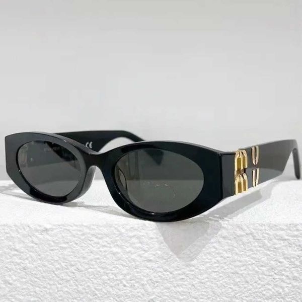 

sunglasses miu luxury sunglasses oval lenses uv400 radiation resistant personalized retro women's small frame glasses plate advanced hi, White;black