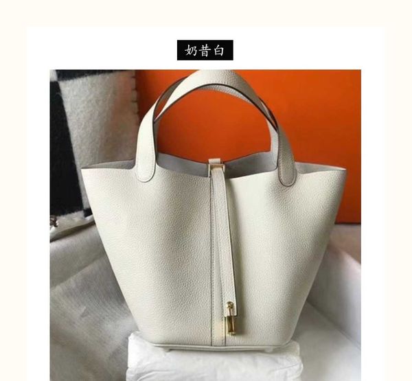

authentic totes picotin women's luxury bags bag 2023 new h family vegetable basket leather versatile bucket large capacity handbag moth