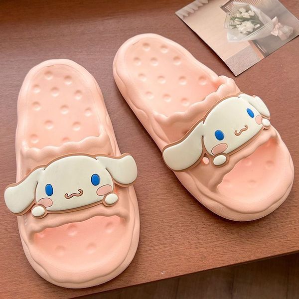 

big eared dog sandals summer indoor home slippers shoes anti-skid shoes, Black