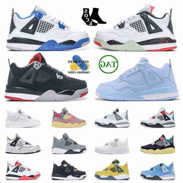 

with box designer new kid shoes jmpman 4 4s young boy young girls training shoes analyzes diy sophomore album sail fire red bred lucid green, Black