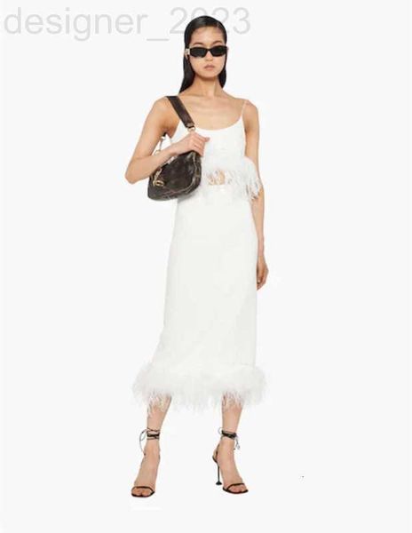 

two piece dress designer 2023 new suer women's sets fashion dinner vest short skirt womens grade feather suit irthday mother's day, White