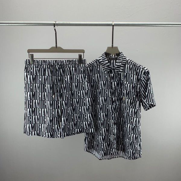 

men's plus tees & polos 2023 summer new fashion crew neck t shirt cotton short sleeve shirt hawaiian beach print shirt shorts sports su, Black;brown