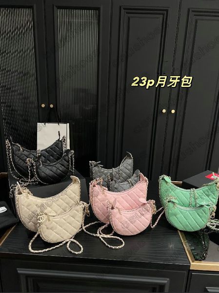 

23p hobos mini half moon wrist bags loop clutch quilted ringer chains bag crossbody lady leather shoulder designer women luxurys purse handb