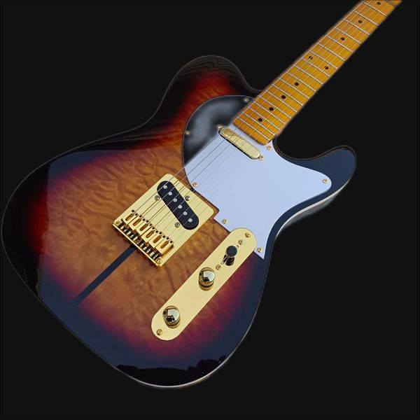

6 string tl electric guitar, good tone, black neck pass, 68258