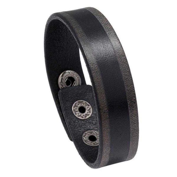 

mens ornament retro distressed cattle leather bracelet simple light board, Golden;silver