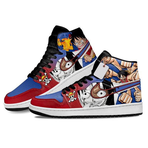 

fashion designer men women casual shoes luffy sabo anime sneakers italy delicate high rubber graffiti leather custom animes couple athletic, Black