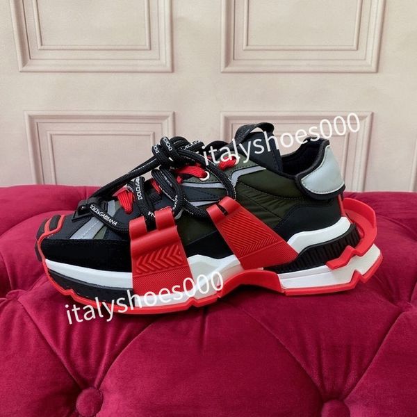 

new. designer italy for men women sneaker leather embroidered stripes white shoe flat platform walking sports trainers, Black