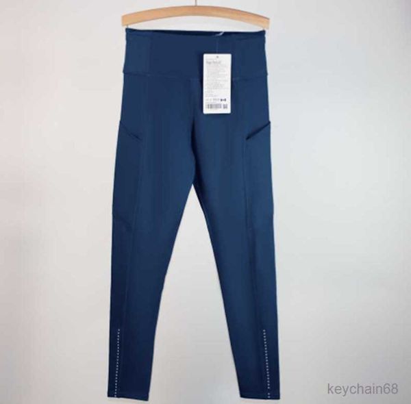 

high lulus color lu solid rise yoga pocket leggings with waistband pants naked feeling lululemens women sports trousers elastic running new