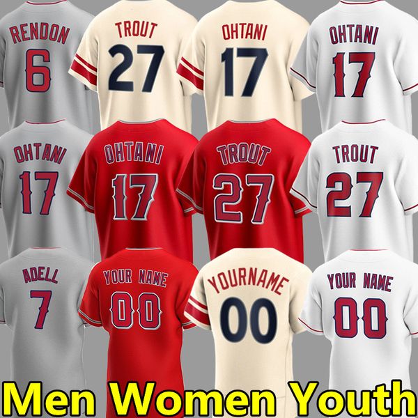 

men women youth baseball jerseys shohei ohtani mike trout jo adell anthony rendon jared walsh taylor ward luis rengifo brandon drury max sta, Blue;black