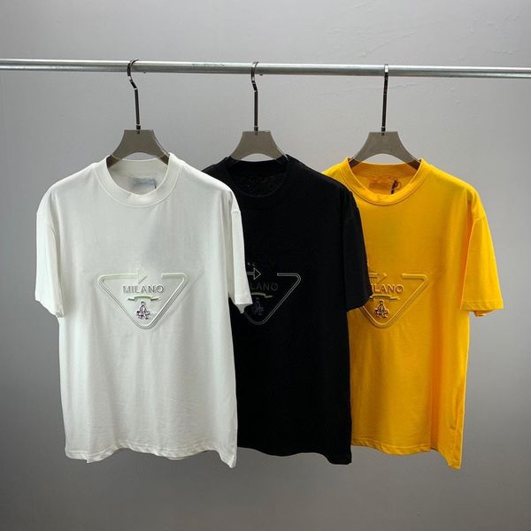 

prshirt005 mens designer t shirt casual mens womens loose t-shirt letter printed short sleeve letter shirt luxury street short sleeve shirt, White;black
