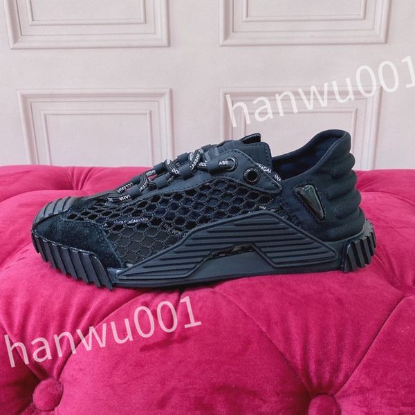 

new luxurys famous basketball sneakers shoes women leather rubber sole lace-up trainers outdoor skateboard walking 35-41, Black