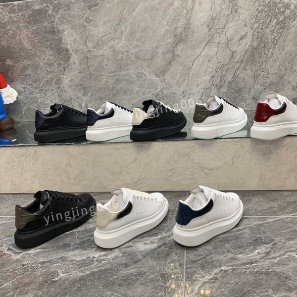 

2023new platform brand mens womens quality casual shoes leather lace-up sneaker fashion lady flat running trainers letters gym sneaker, Black
