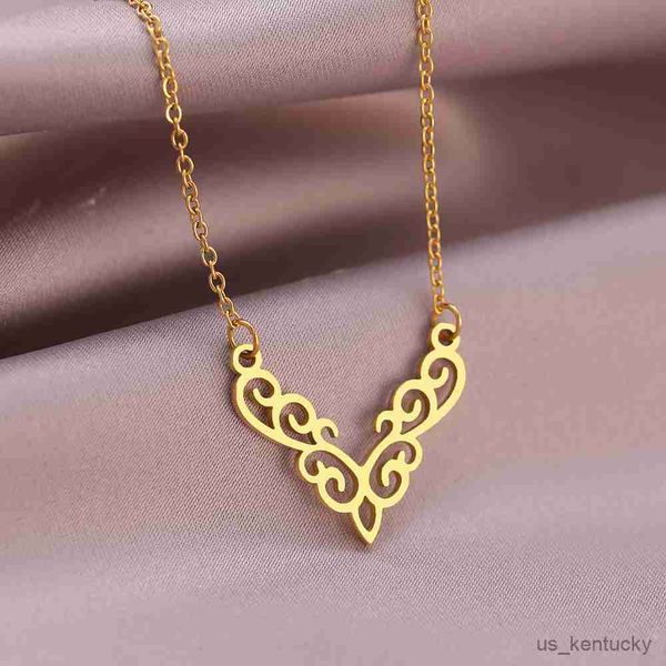 

pendant necklaces stainless steel vintage plant elegant pendants trending products fashion for women jewelry wedding gifts r230718, Silver