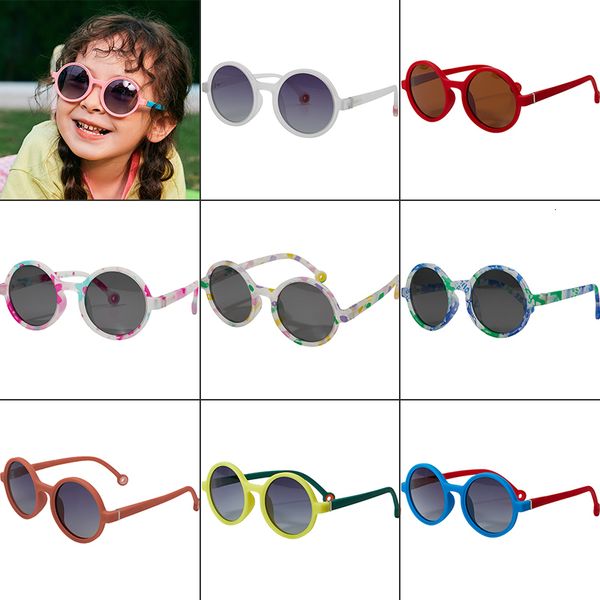 

hair accessories kocotree kacamata hitam bulat lucu perlindungan uv400 warna warni bingkai anak anak cahaya anak perempuan laki laki korea 2, Slivery;white