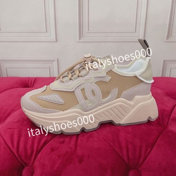 

2023casual shoes designer italy for mens sneaker leather embroidered stripes white shoe flat platform walking sports trainers, Black