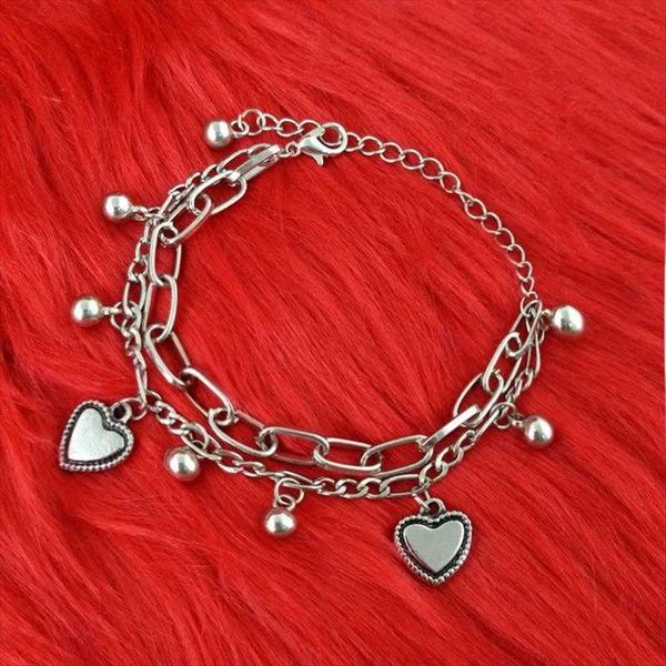 

bohemian fashion multi layer stainless steel bracelet love round beads nk womens pass, Golden;silver