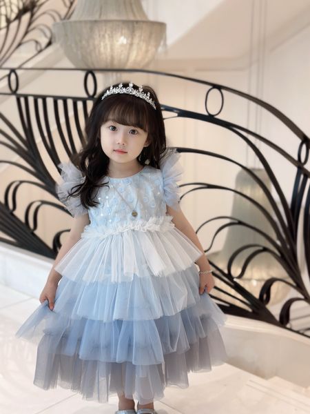 

customized kids girls princess dress childrens girl's dresses fashion summer petal wedding cothes, Red;yellow