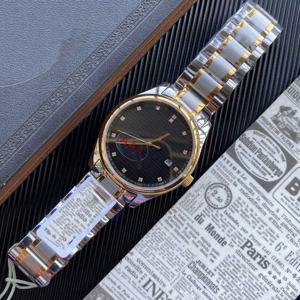 

aaa premium brand mens wristwatch mechanical movementclock watch fulll stainless steel band sapphire glass masculino wristwatch, Slivery;black