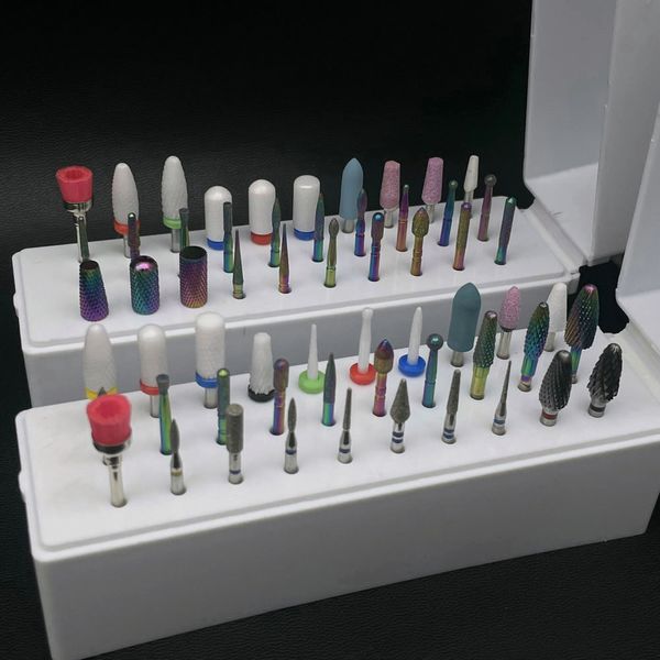 

nail art equipment 30pcs drill bits ceramic diamond cuticle efile carbide remover for home salon acrylic gel manicure pedicure tools 230515, Silver