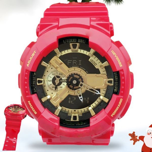 

2023 new 1100 dual display dial men's sports watch multifunctional waterproof military quartz watch automatic led light boy gift shockp, Slivery;brown