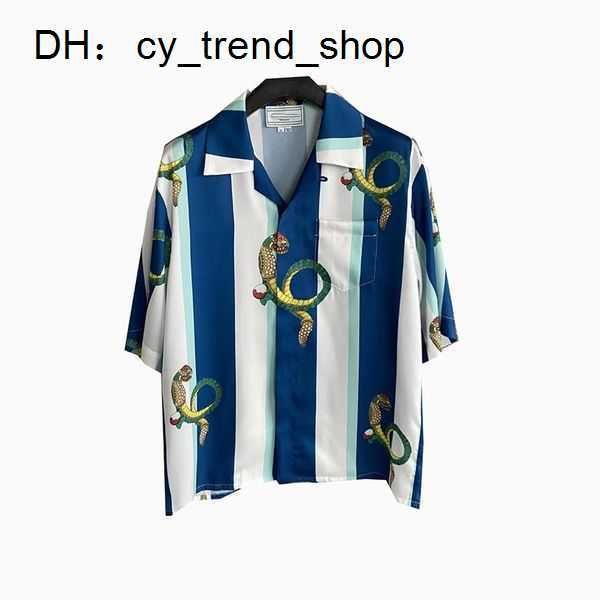 

casablanc designer men shirt set masao san print s casual and short womens loose silk tees transportation tshirt 21, White;black