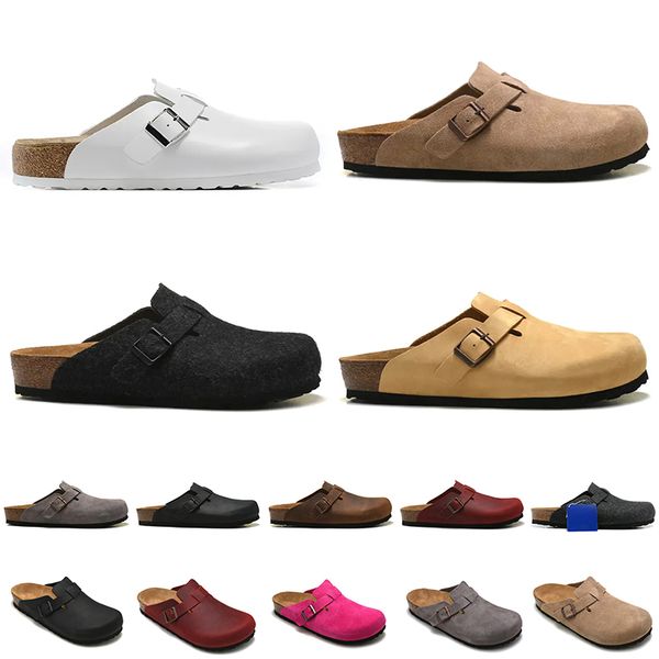 

boston clogs sandals designer slippers luxury fashion platform mens slides buckle strap flat casual beach shoes slipper men womens sandal sl, Black