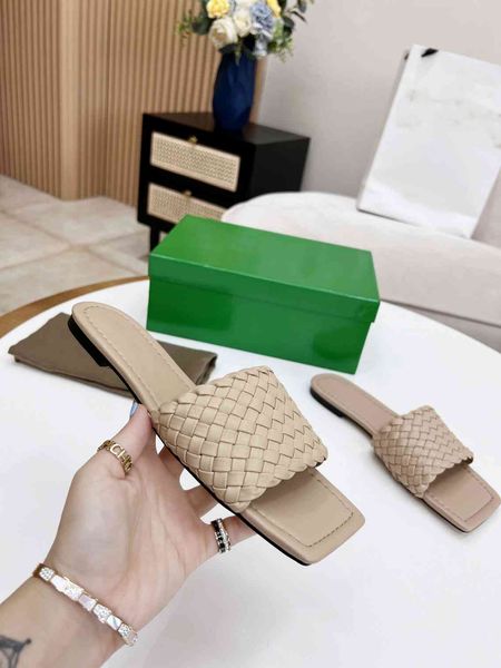 

designer slippers bottegas women's fashion sandals women's summer slides casual flat slippers tv07, Black