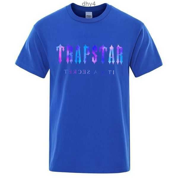 

men's t shirts trapstar london undersea blue printed t-shirt men summer breathable casual short sleeve street oversized cotton brand 12, White;black