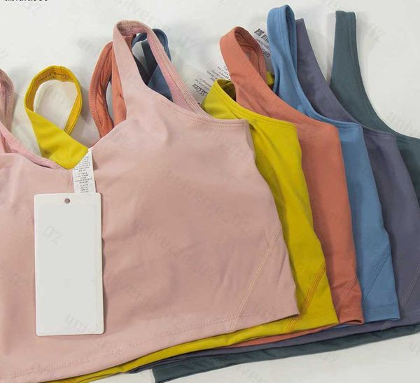 

lulus yoga align sports bra gym clothes lululemens womens underwears tanks camis shockproof running fashion icon fitness workout back breath, Gray