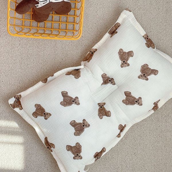 

pillows baby cute bear pillows infant kids cotton gauze pillow print four seasons sleeping pillow 45x26cm 230516