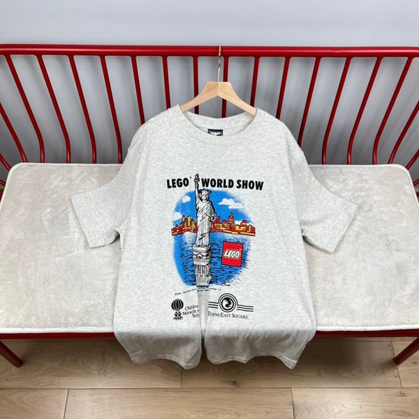 

23ss summer men cotton tee om usa cartoon print t shirt fashion skateboard streetwear casual 2xl tshirt, Black;brown