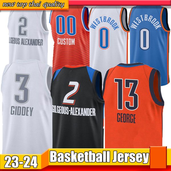 

men basketball jersey gilgeous alexander jerseys westbrook 0 chet 7 holmgren 3 josh giddey shai 2 pokusevski 17 jaylen williams 8 darius lug, Black;red