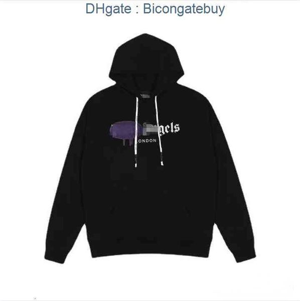

men's hoodies sweatshirts mens designer sweater spray print hooded palmes angel hoodie loose lovers pa jumper women hoody oversized ojq, Black