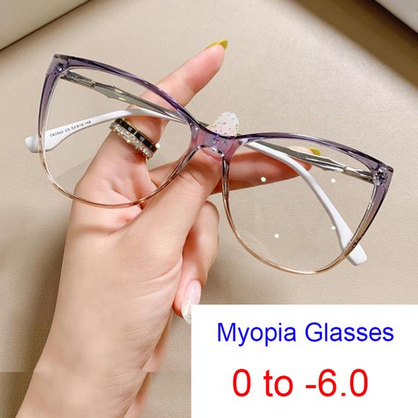 

reading glasses fashion vintage gradient eyeglasses for nearsightedness anti blue light myopia unique white legs cat eye glasses frame 23051