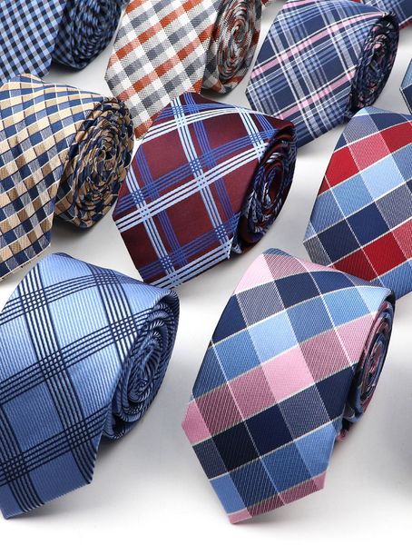 

groom ties fashion new jacquard woven necktie for men classic blue pink plaid striped wedding formal ties, Red;black