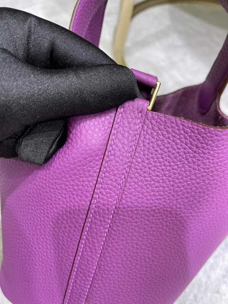 

authentic handbag desinger totes picotin bags 2023 new h family semihandmade wax thread vegetable basket childrens head cover cowhide bucke