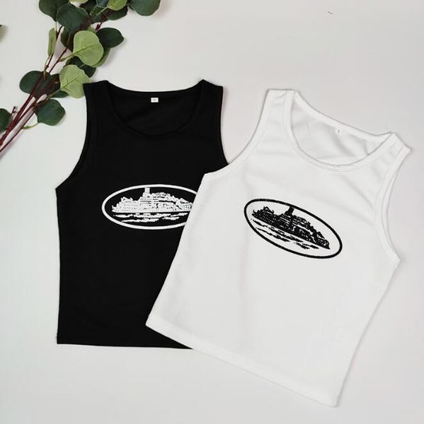 

summer women's tanks camis sleeveless vest corteiz tank tee, White